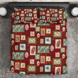 Aussie Birds Christmas La La Land Bedding Set Red Vintage Stamp Edition LT9