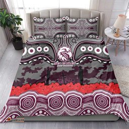 ANZAC Day Manly Warringah Sea Eagles Bedding Set Military Memorial Aboriginal Indigenous Art TS04