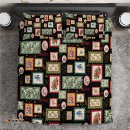 Aussie Birds Christmas La La Land Bedding Set Black Vintage Stamp Edition LT9