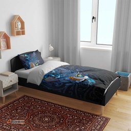 Aotearoa Matariki Bedding Set Maori Tribal with Silver Fern and Tui Bird Galaxy Style LT03