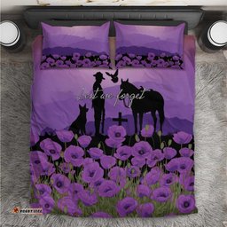 Australia ANZAC Animal Heroes Bedding Set Purple Poppies LT7