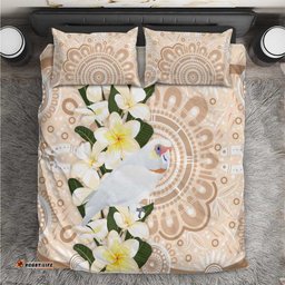 Australia Long-billed Corella Bedding Set Cacatua Tenuirostris Plumeria Aboriginal Art LT14