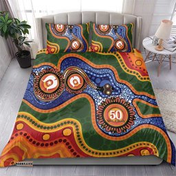 Australia NAIDOC Week 2026 Bedding Set 50 Years of Deadly Dhari Snake Aboriginal Art LT14