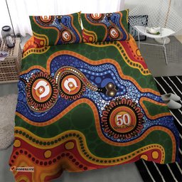 Australia NAIDOC Week 2026 Bedding Set 50 Years of Deadly Dhari Snake Aboriginal Art LT14