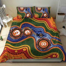 Australia NAIDOC Week 2026 Bedding Set 50 Years of Deadly Dhari Snake Aboriginal Art LT14