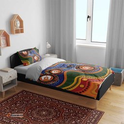 Australia NAIDOC Week 2026 Bedding Set 50 Years of Deadly Dhari Snake Aboriginal Art LT14