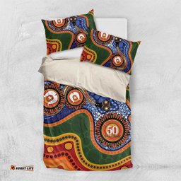 Australia NAIDOC Week 2026 Bedding Set 50 Years of Deadly Dhari Snake Aboriginal Art LT14