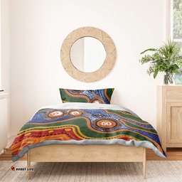 Australia NAIDOC Week 2026 Bedding Set 50 Years of Deadly Dhari Snake Aboriginal Art LT14