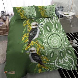 Aussie Kokaburra Golden Wattle Bedding Set Aboriginal with National Color LT9