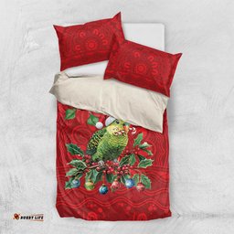 Aussie Green Budgerigar Bedding Set Aboriginal Inspired Christmas LT9