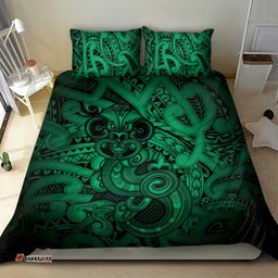 Aotearoa Maori Hei Tiki Bedding Set Kakariki Kowhaiwhai Puhoro Motif LT9