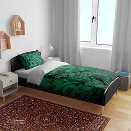 Aotearoa Maori Hei Tiki Bedding Set Kakariki Kowhaiwhai Puhoro Motif LT9