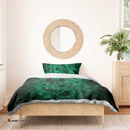 Aotearoa Maori Hei Tiki Bedding Set Kakariki Kowhaiwhai Puhoro Motif LT9