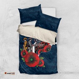 Carlton Blues ANZAC Personalised Bedding Set Lest We Forget Poppy Camo LT9