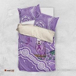 Australia Epilepsy Awareness Bedding Set Purple Budgerigar Plumeria Aboriginal LT14