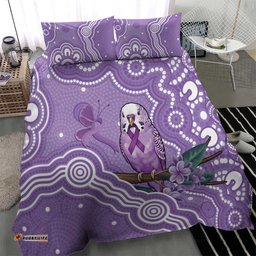 Australia Epilepsy Awareness Bedding Set Purple Budgerigar Plumeria Aboriginal LT14
