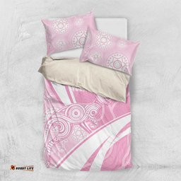 Australia Bowls Personalised Indigenous Pink Round Bedding Set LT7