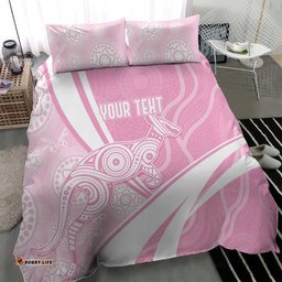 Australia Bowls Personalised Indigenous Pink Round Bedding Set LT7