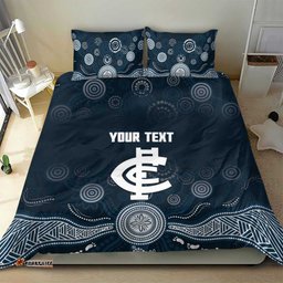 Custom Carlton Football Bedding Set Go Blues Aboriginal Art LT14