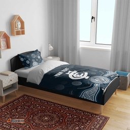 Custom Carlton Football Bedding Set Go Blues Aboriginal Art LT14