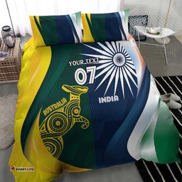 Custom India and Australia Cricket Bedding Set Special Half-Half Mix LT7