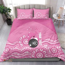 Custom Bowls Australia Breast Cancer Bedding Set Pink Ribbon Kangaroo Aboriginal Art LT14