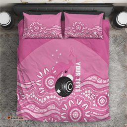 Custom Bowls Australia Breast Cancer Bedding Set Pink Ribbon Kangaroo Aboriginal Art LT14