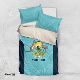 Custom Bowls Australia Bedding Set Teal Color Curve Sporty LT14