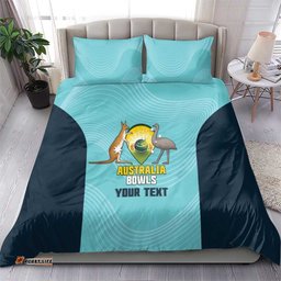 Custom Bowls Australia Bedding Set Teal Color Curve Sporty LT14
