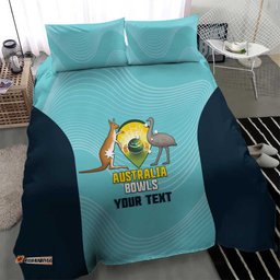 Custom Bowls Australia Bedding Set Teal Color Curve Sporty LT14