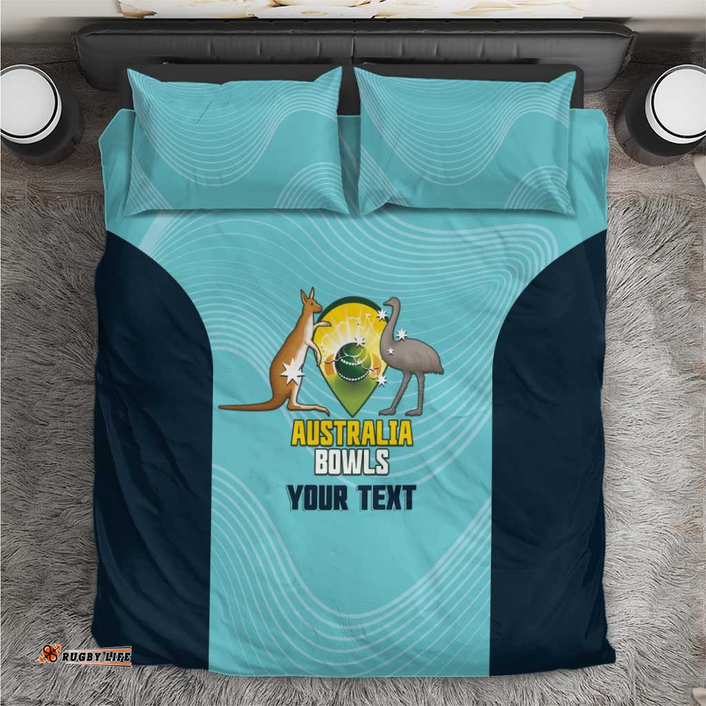 Custom Bowls Australia Bedding Set Teal Color Curve Sporty LT14