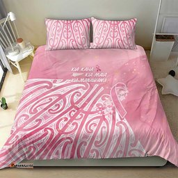 Breast Cancer Awareness Maori Bedding Set Kia Kaha Kia Maia Kia Manawanui LT7