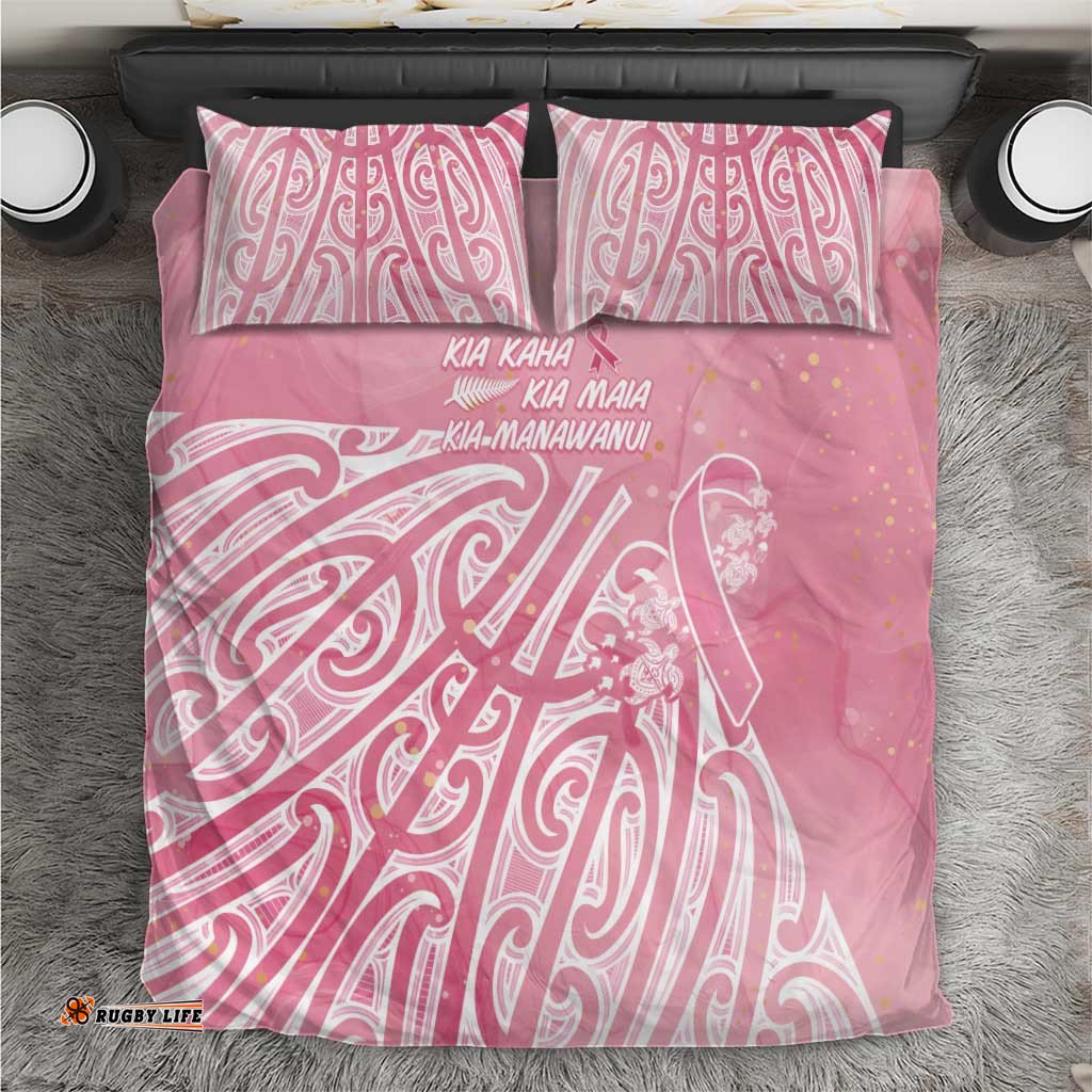 Breast Cancer Awareness Maori Bedding Set Kia Kaha Kia Maia Kia Manawanui LT7