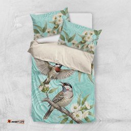 Australia Red Wattlebird Bedding Set Eucalyptus Alba Indigenous Art LT14