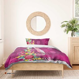 Australia Pink Cockatoo Christmas Bedding Set Aussie Native Flowers Merry Xmas - Pink LT14