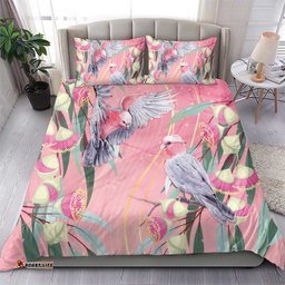 Australia Breast Cancer Awareness Bedding Set Pink Galah with Eucalyptus Flowers LT7