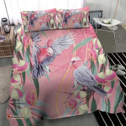 Australia Breast Cancer Awareness Bedding Set Pink Galah with Eucalyptus Flowers LT7