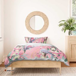 Australia Breast Cancer Awareness Bedding Set Pink Galah with Eucalyptus Flowers LT7