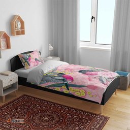 Birds and Floral Aussie Pink Robins Bedding Set Rosy Glow LT7