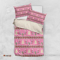 Australia Pink Galah Christmas Bedding Set Eolophus Roseicapilla Bottlebrush Seamless LT14