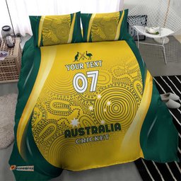 Australia Cricket Custom Indigenous Bedding Set Aboriginal Arts GO Aussie LT7