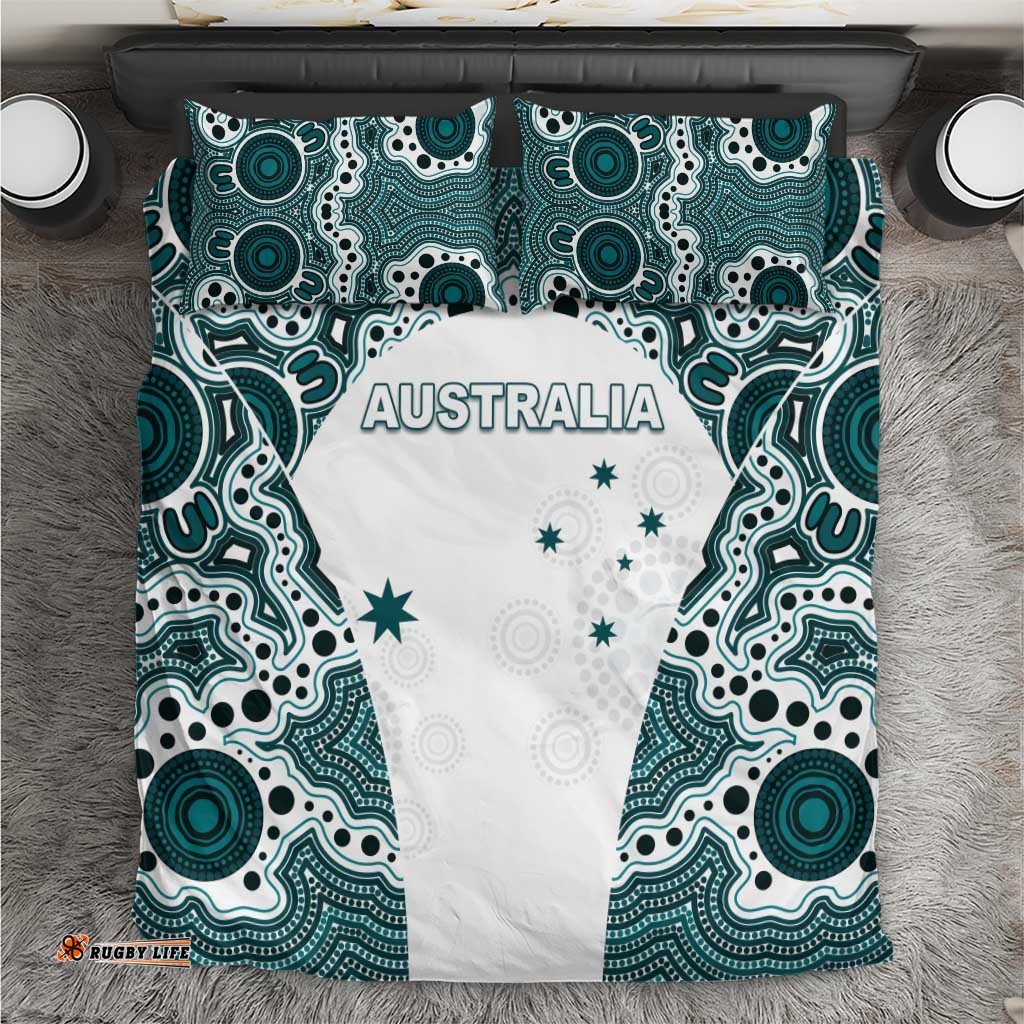 Australia Rugby 2026 Bedding Set Go Wallabies Aboriginal Pattern White Version LT05