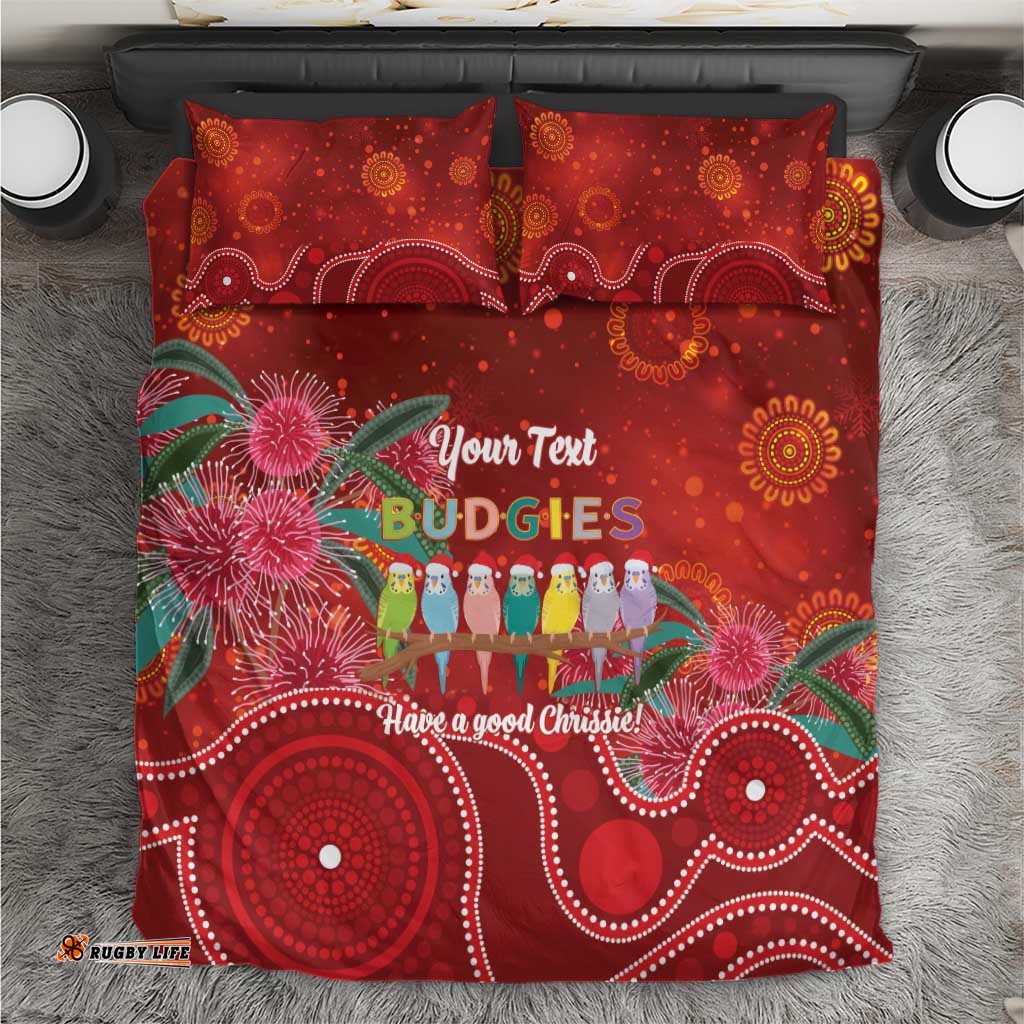Australia Budgerigar Christmas Personalised Bedding Set Budgies Hakea Have A Good Chrissie LT14