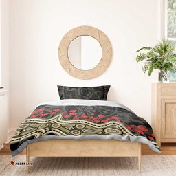 Collingwood Magpies ANZAC Day Bedding Set Indigenous Dot Art with Poppy Flower Tribute TS04