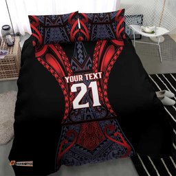 Custom New Zealand Bedding Set Maori Kiwiana Pattern Tukutuku Motif LT9