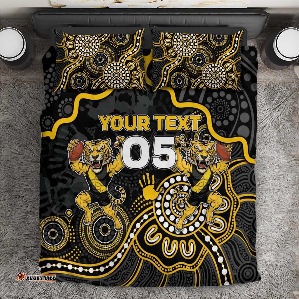 Custom Richmond Football Bedding Set Aboriginal Dot Art Pattern DT05