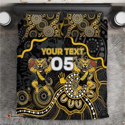 Custom Richmond Football Bedding Set Aboriginal Dot Art Pattern DT05