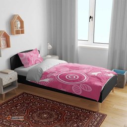 Australia Breast Cancer Awareness Bedding Set Pink Ribbon Manta Ray Aboriginal Art LT14