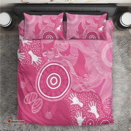 Australia Breast Cancer Awareness Bedding Set Pink Ribbon Manta Ray Aboriginal Art LT14