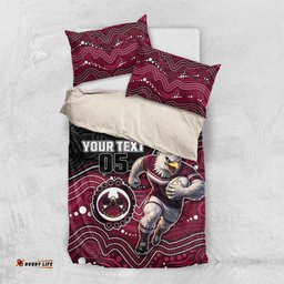 Custom Sea Eagles Bedding Set Bird Mascot With Aboriginal Indigenous DT05